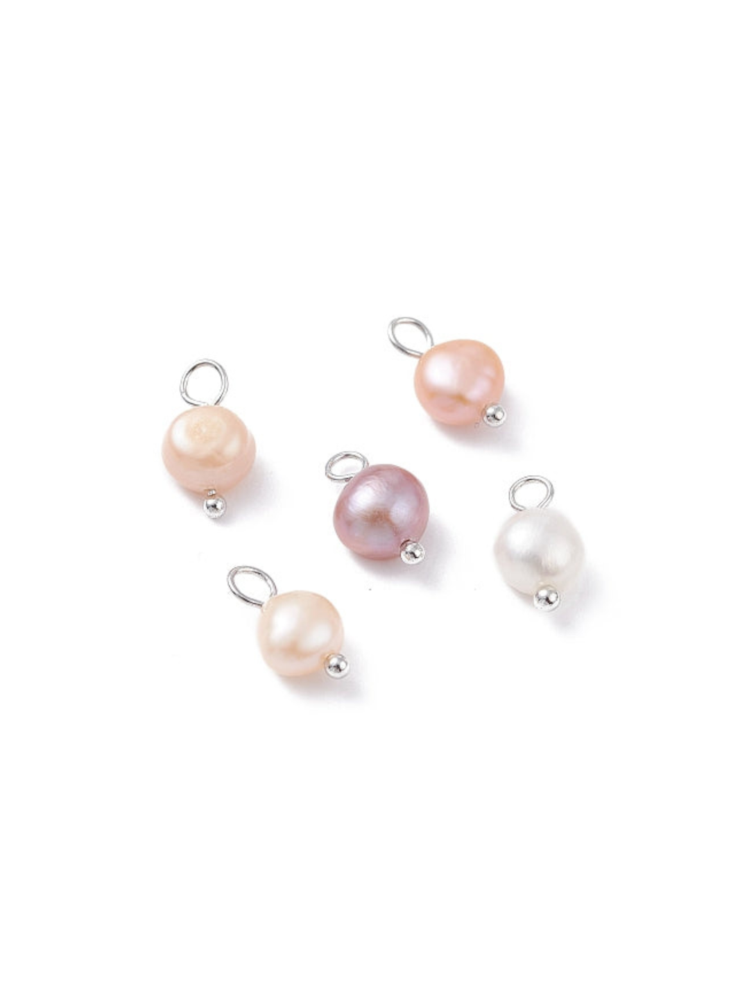 Silver Freshwater Pearl Charm - Assorted: Gold