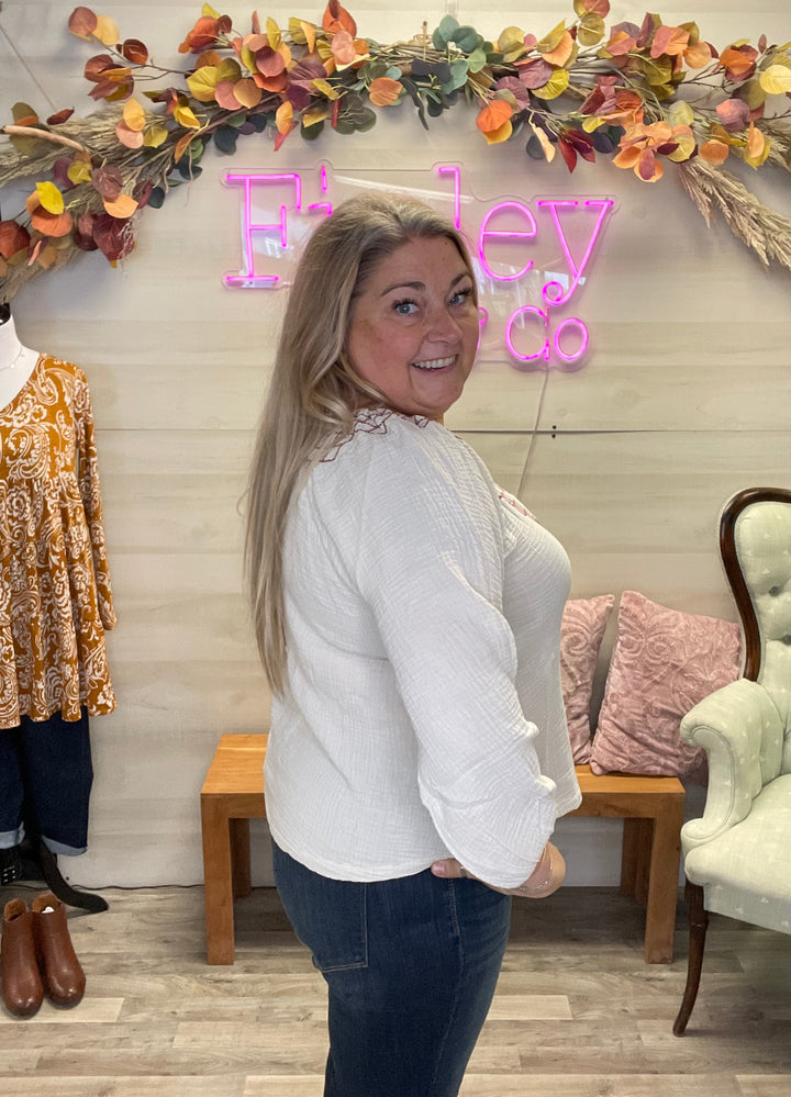 Eggshell Gauze Top