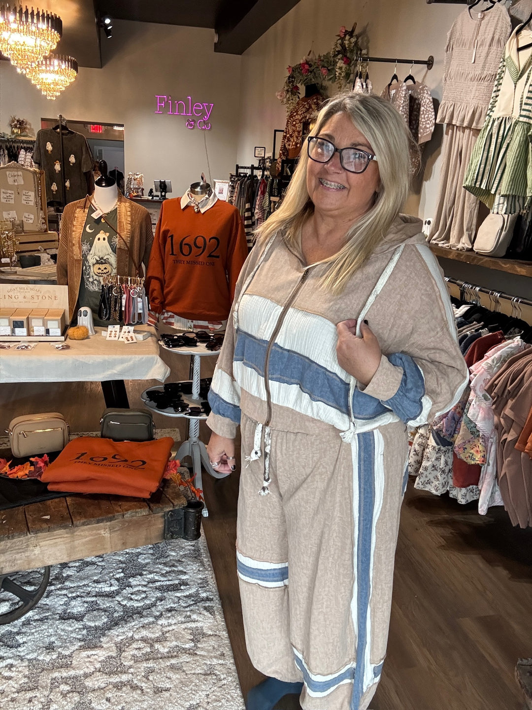 POL Tan Zip Up Hoodie