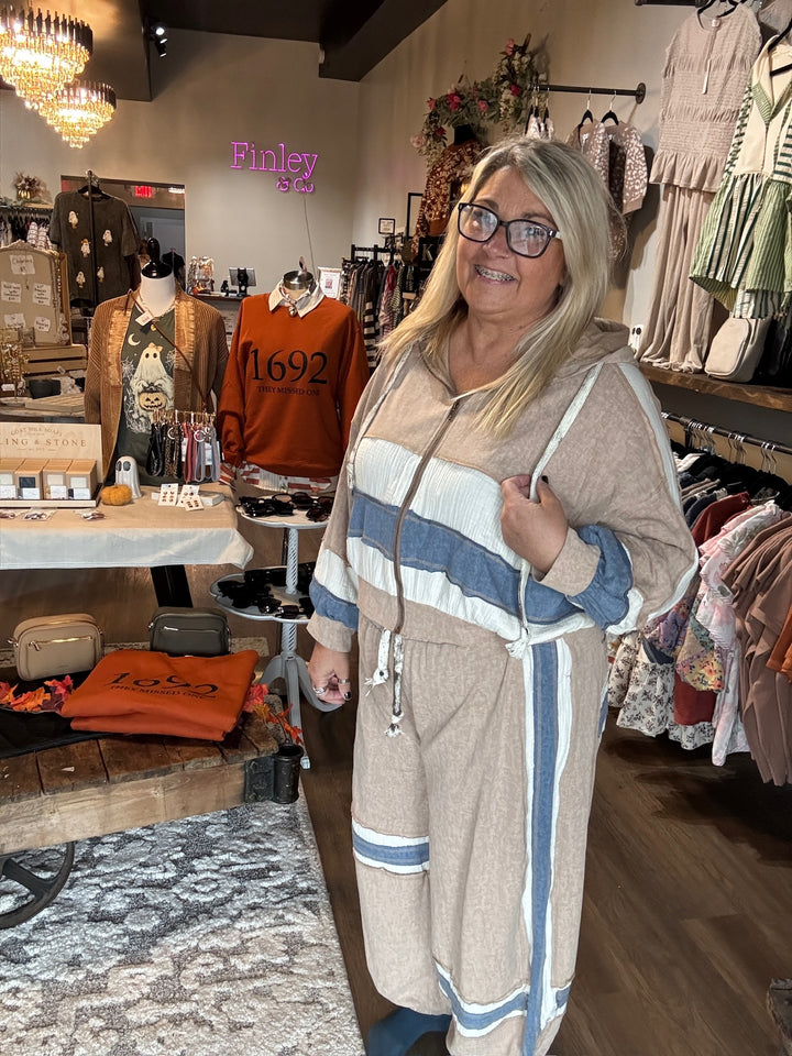 POL Tan Zip Up Hoodie