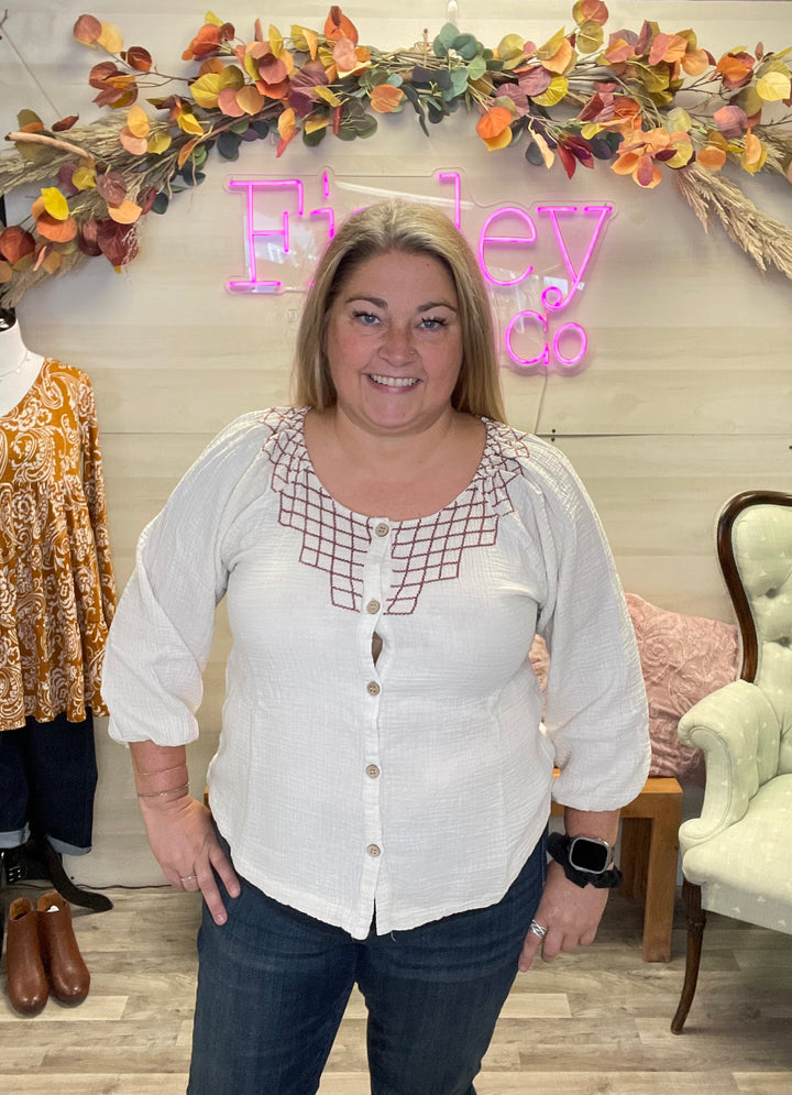Eggshell Gauze Top