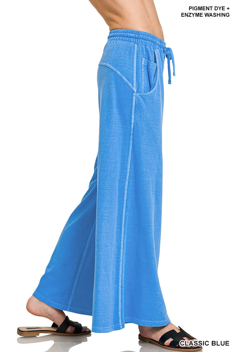 1016 French Terry Pigment Dye & Enzyme Wash Pants w/ Pockets SI-2