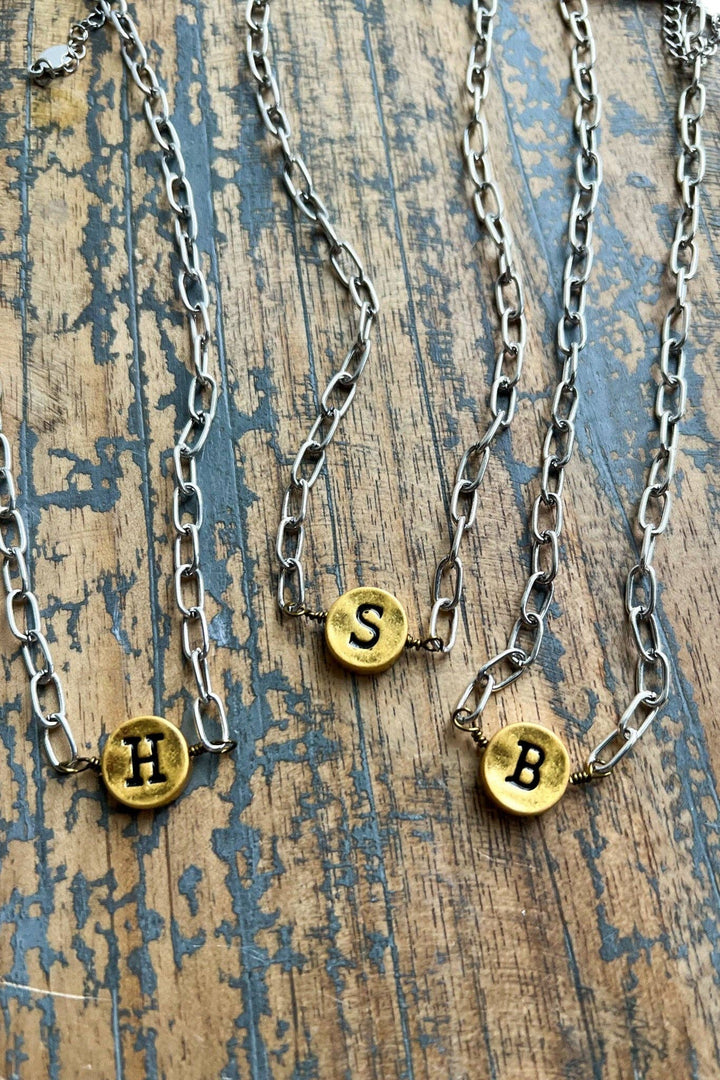 Circle Initial Pendant Necklace