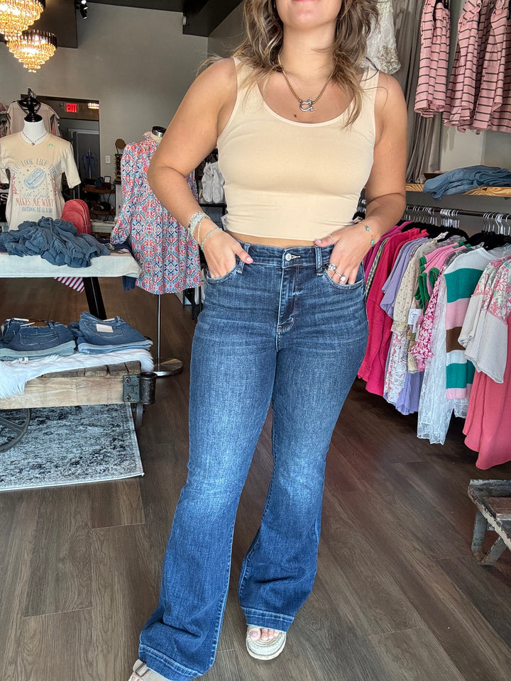 Judy Blue High Waisted Trouser Flare Jeans