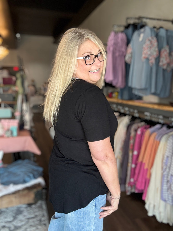 Short Sleeve Rounded Hem Tee