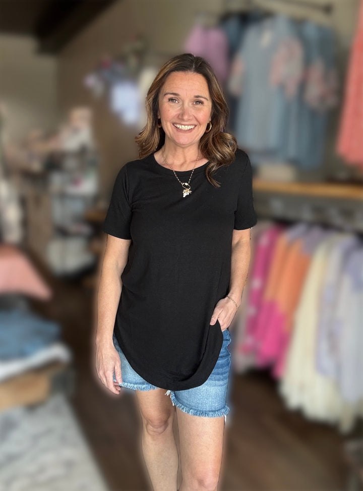 Short Sleeve Rounded Hem Tee