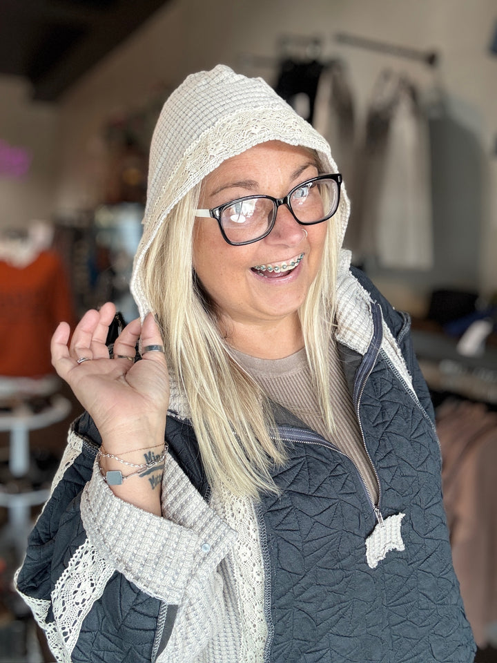 Pol Quilted Hooded Sweatshirt