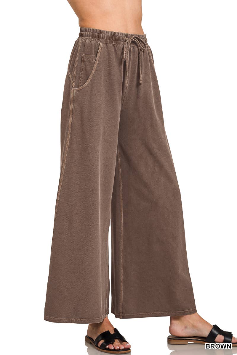 1016 French Terry Pigment Dye & Enzyme Wash Pants w/ Pockets SI-2