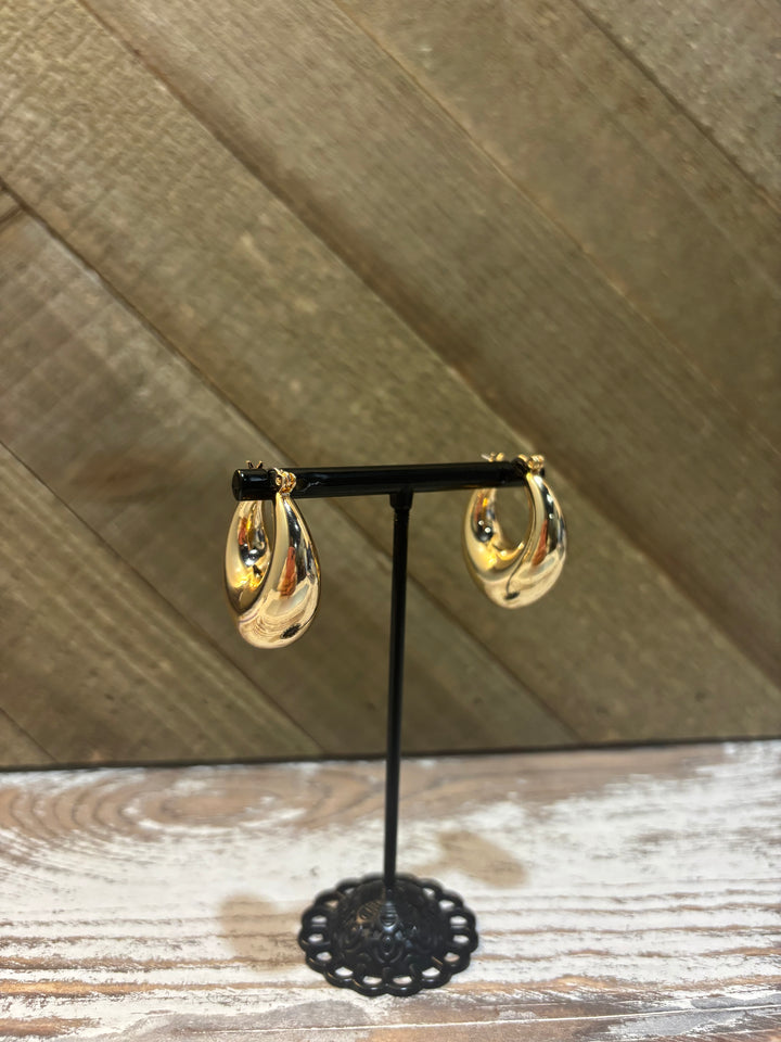 Gold Teardrop Hoop