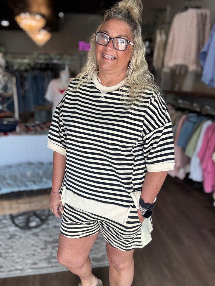 Beach Club Striped Knit Top