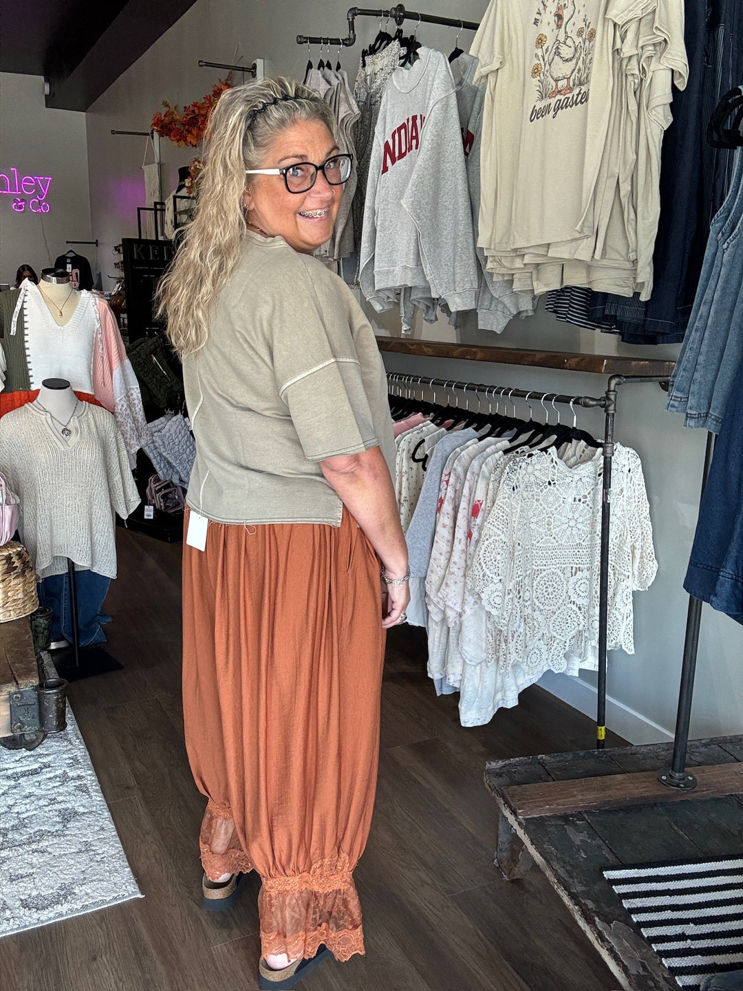 Pumpkin Spice Lace Bloomer Pants