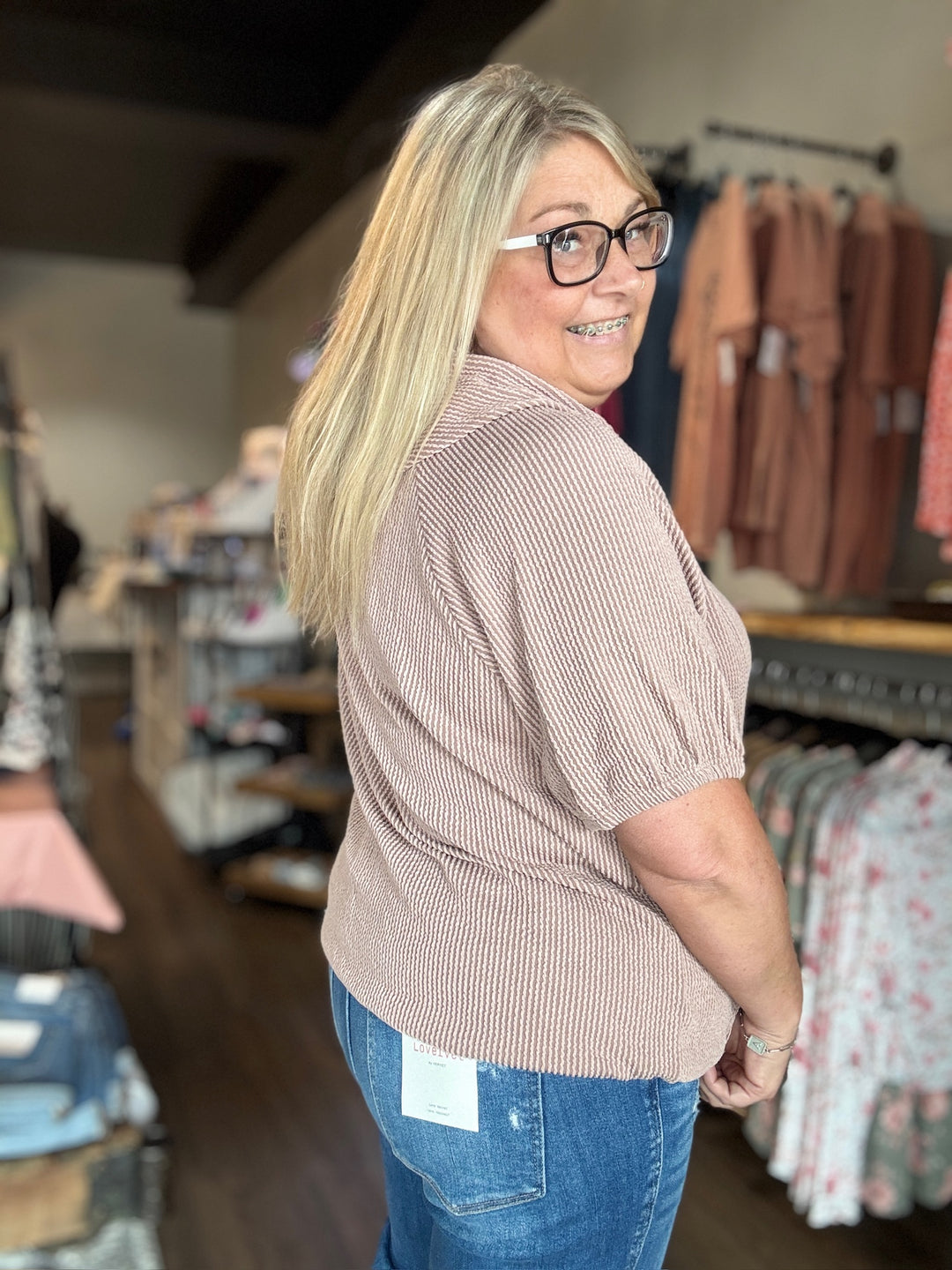 Cocoa Ribbed Hooded Top