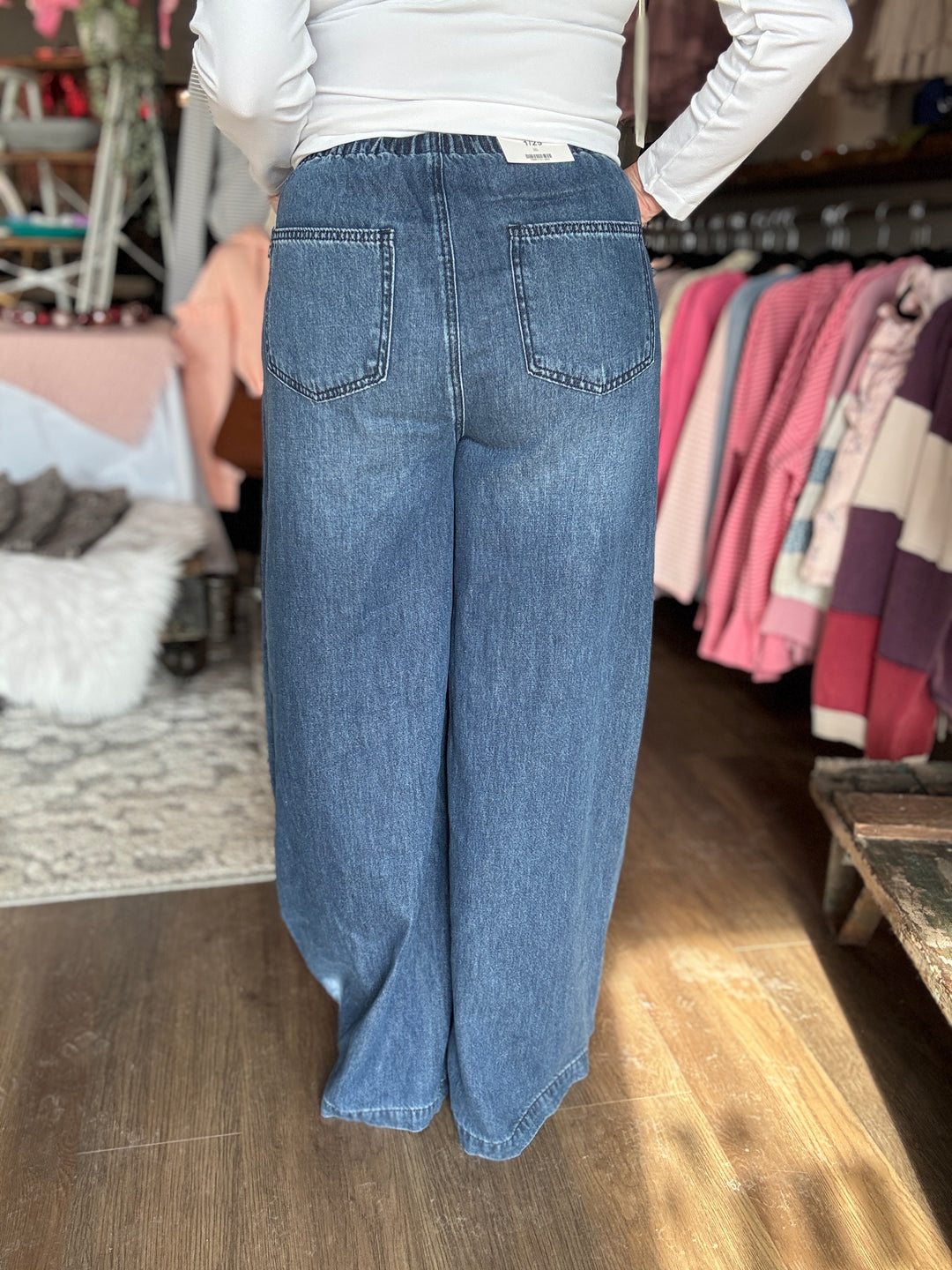 Judy Blue Wide Leg Drawstring Jeans