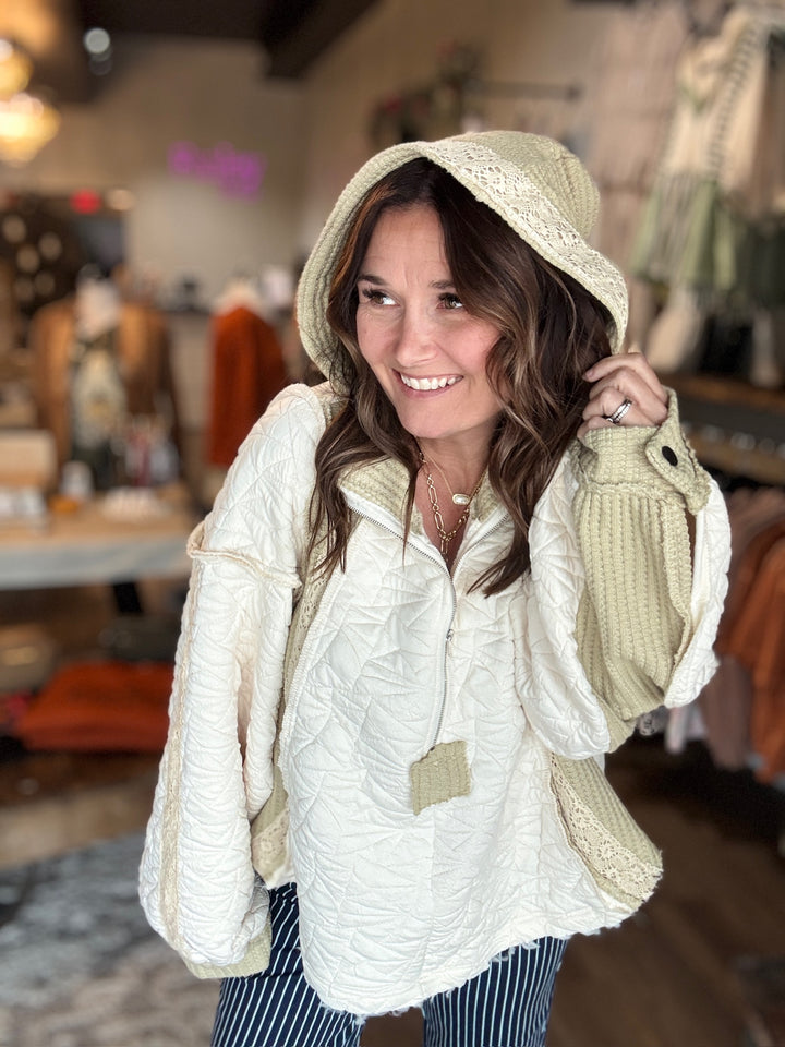 Pol Quilted Hooded Sweatshirt