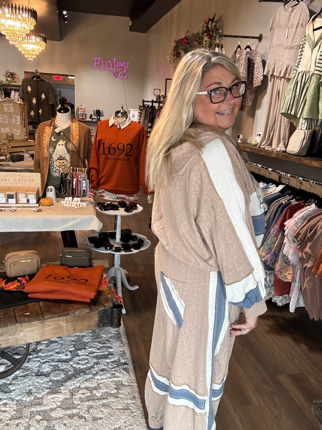POL Tan Zip Up Hoodie