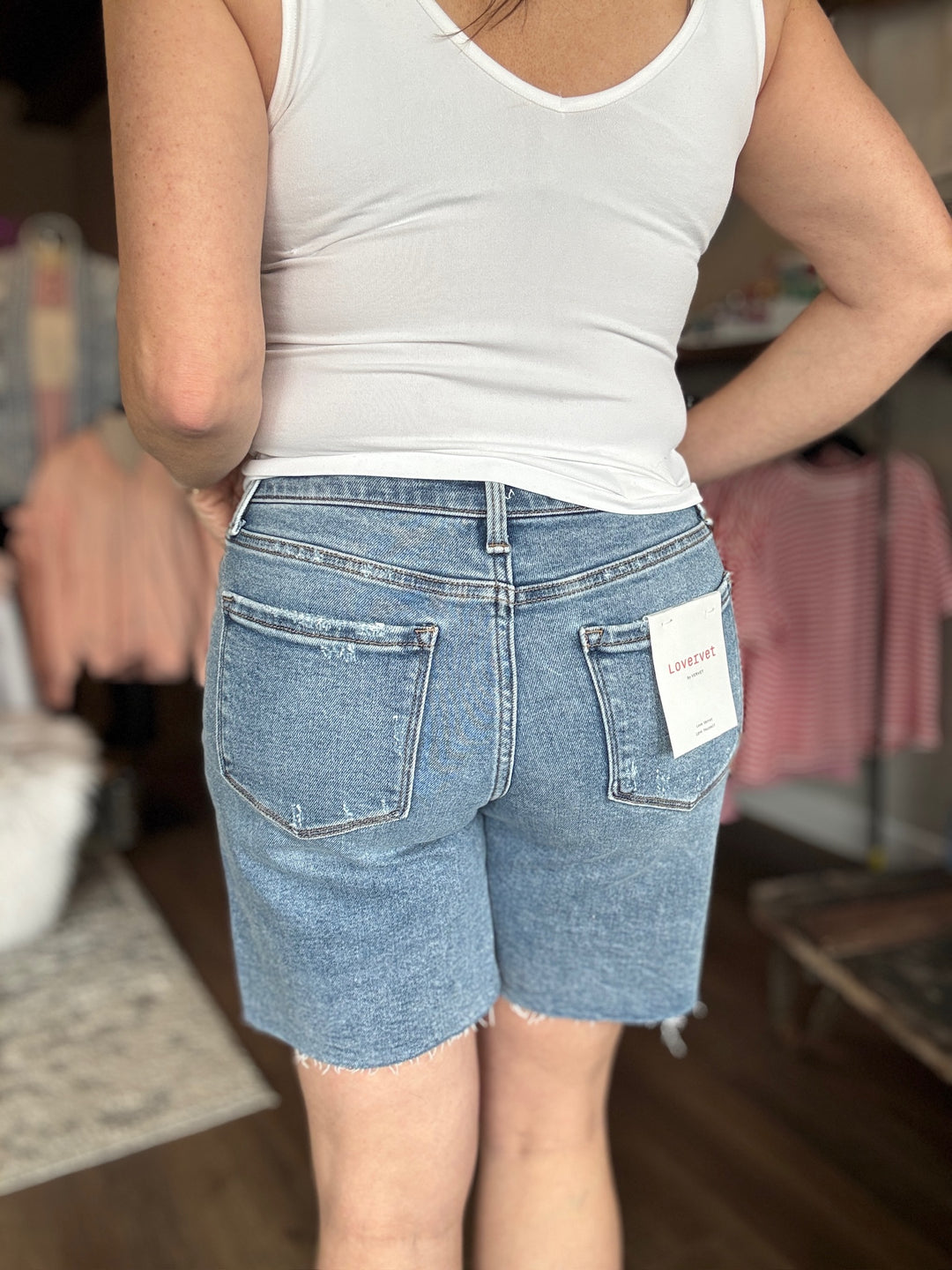 Lovervet High Rise Bermuda Denim Shorts