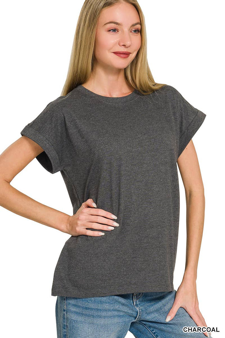 Cotton Crew Neck Short Sleeve T Shirt