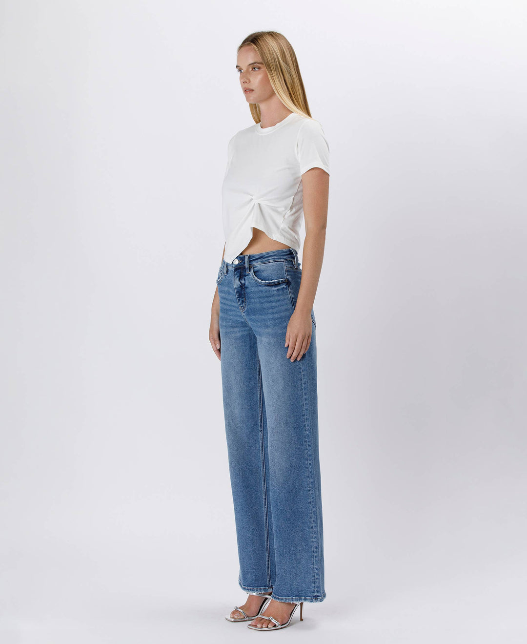 TUMMY CONTROL SUPER HIGH RISE BAGGY WIDE JEANS LV1574