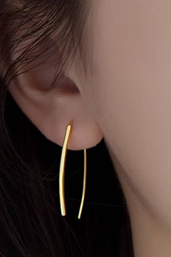 18K Gold PVD Plated Stainless Steel Threader Earrings - 7196