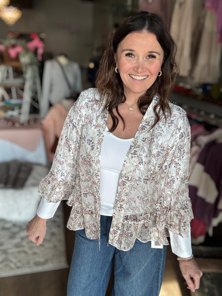 Floral Printed Spring Kimono
