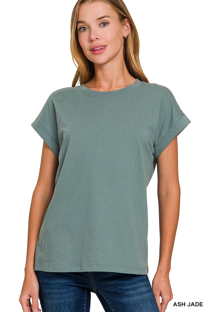 Cotton Crew Neck Short Sleeve T Shirt