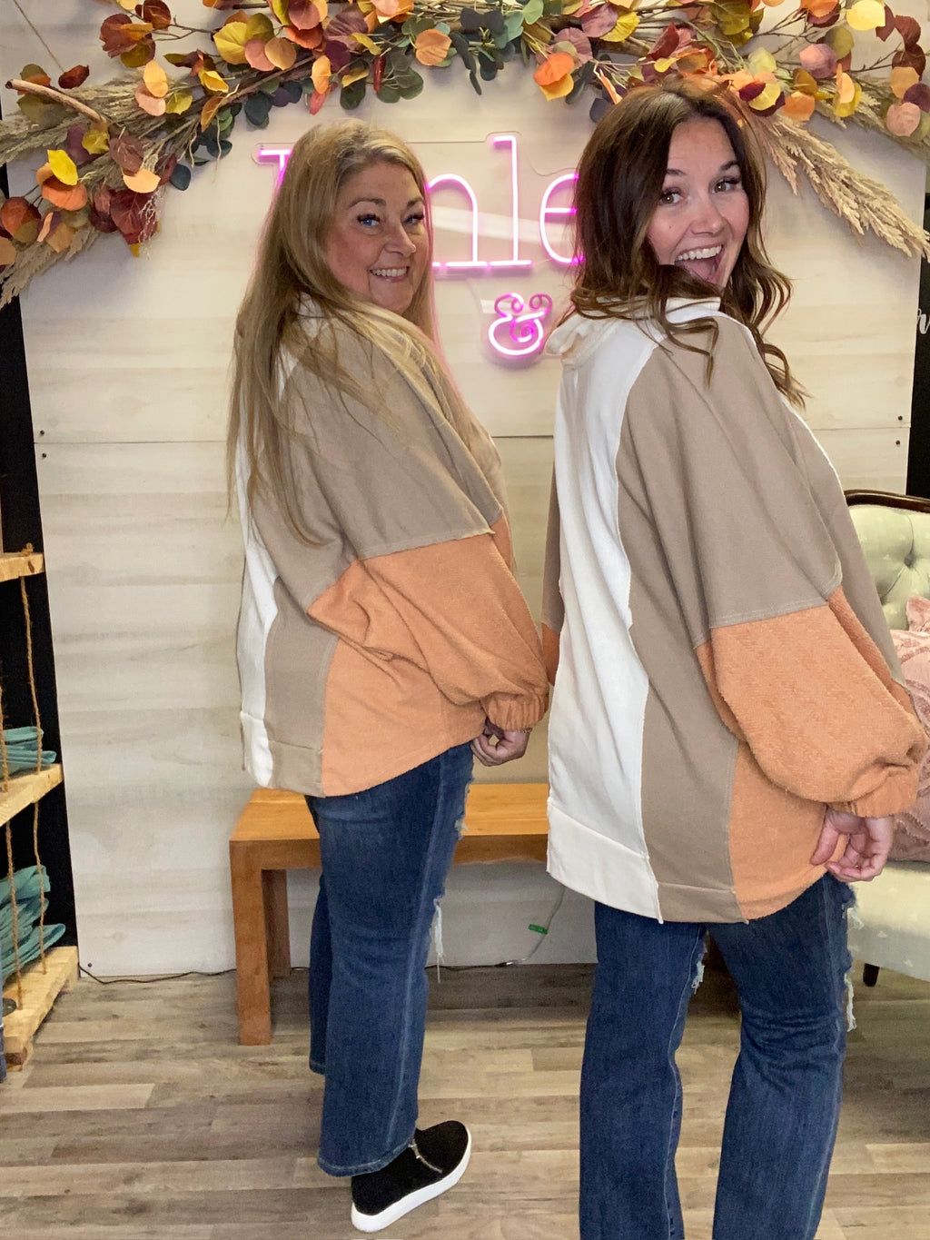 Oversized V Neck Sweatshirt