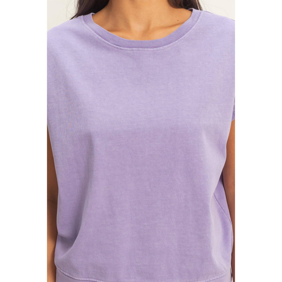 Sleeveless Crew Neck Top and Shorts Set