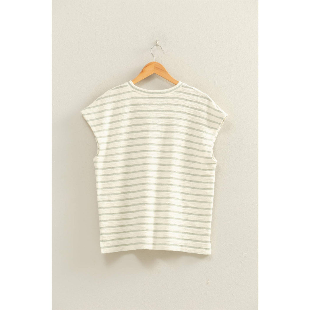Striped Round Neck Short Sleeve Top