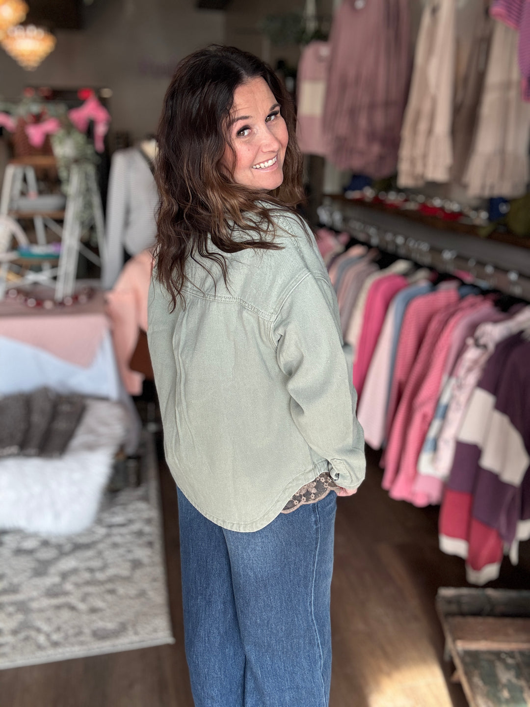 Spring Sage Denim Jacket