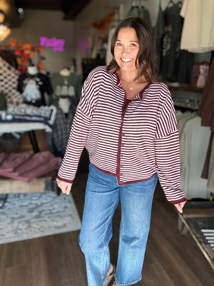 Cozy Comfy Striped Cardigan