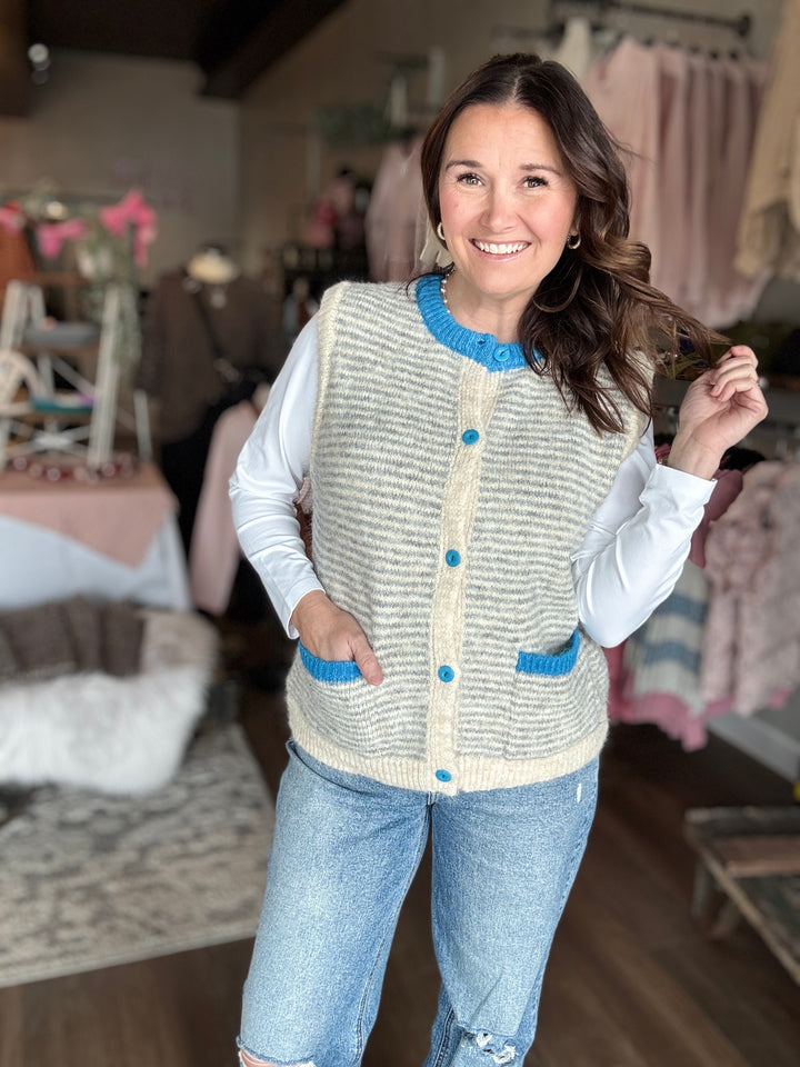 Cool Winter Striped Sweater Vest