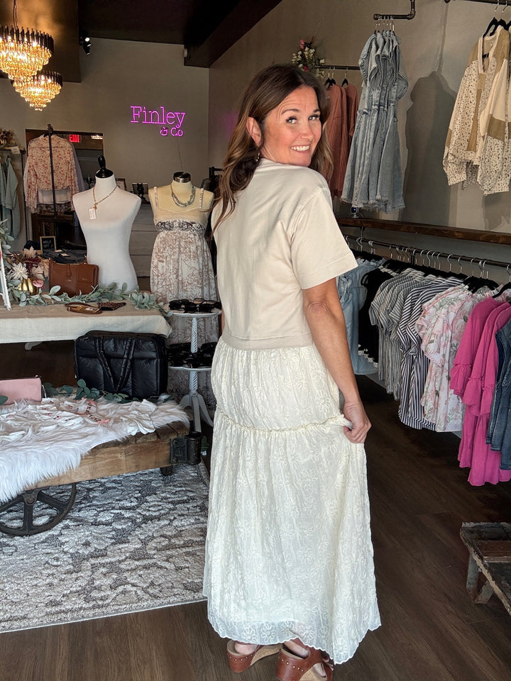 Tee Layered Lace Dress