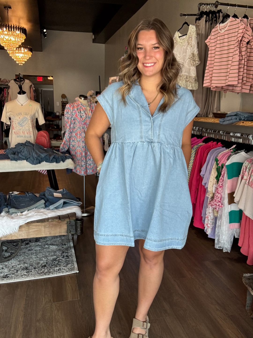 Denim Babydoll Dress