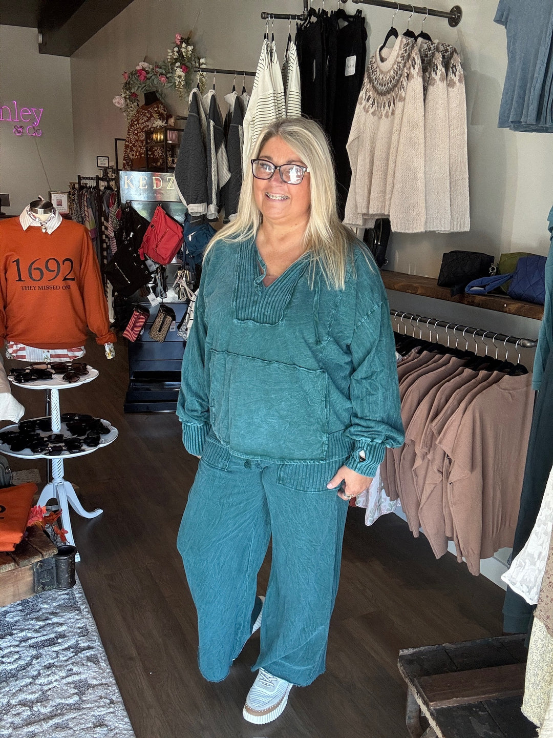 Green Mineral Wash Sweatpants