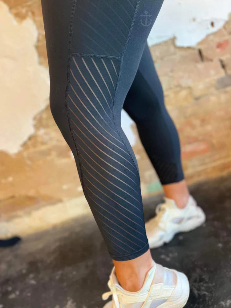 Anchored Arrows Luxe Lines Leggings - Full Length
