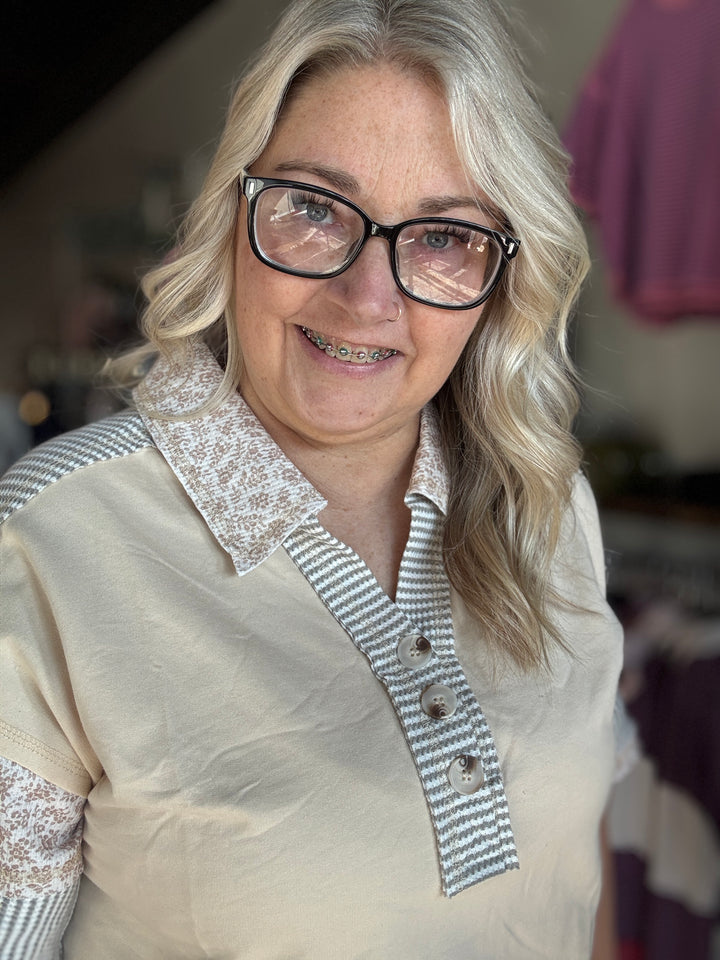 Patchwork Collared Tee