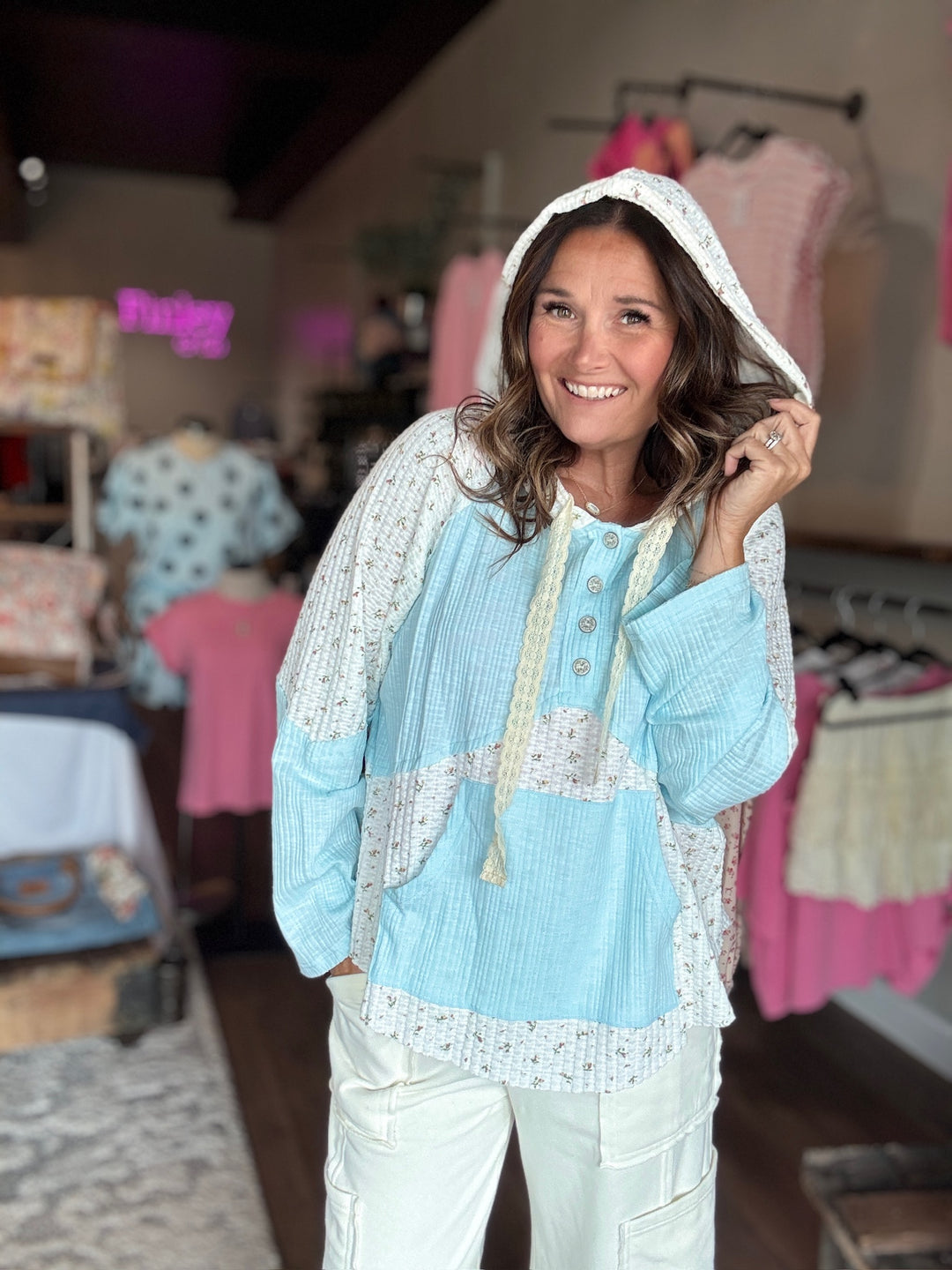Sweet Sky Patchwork Top