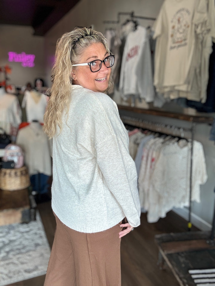 Fall Morning Cozy Henley Sweater