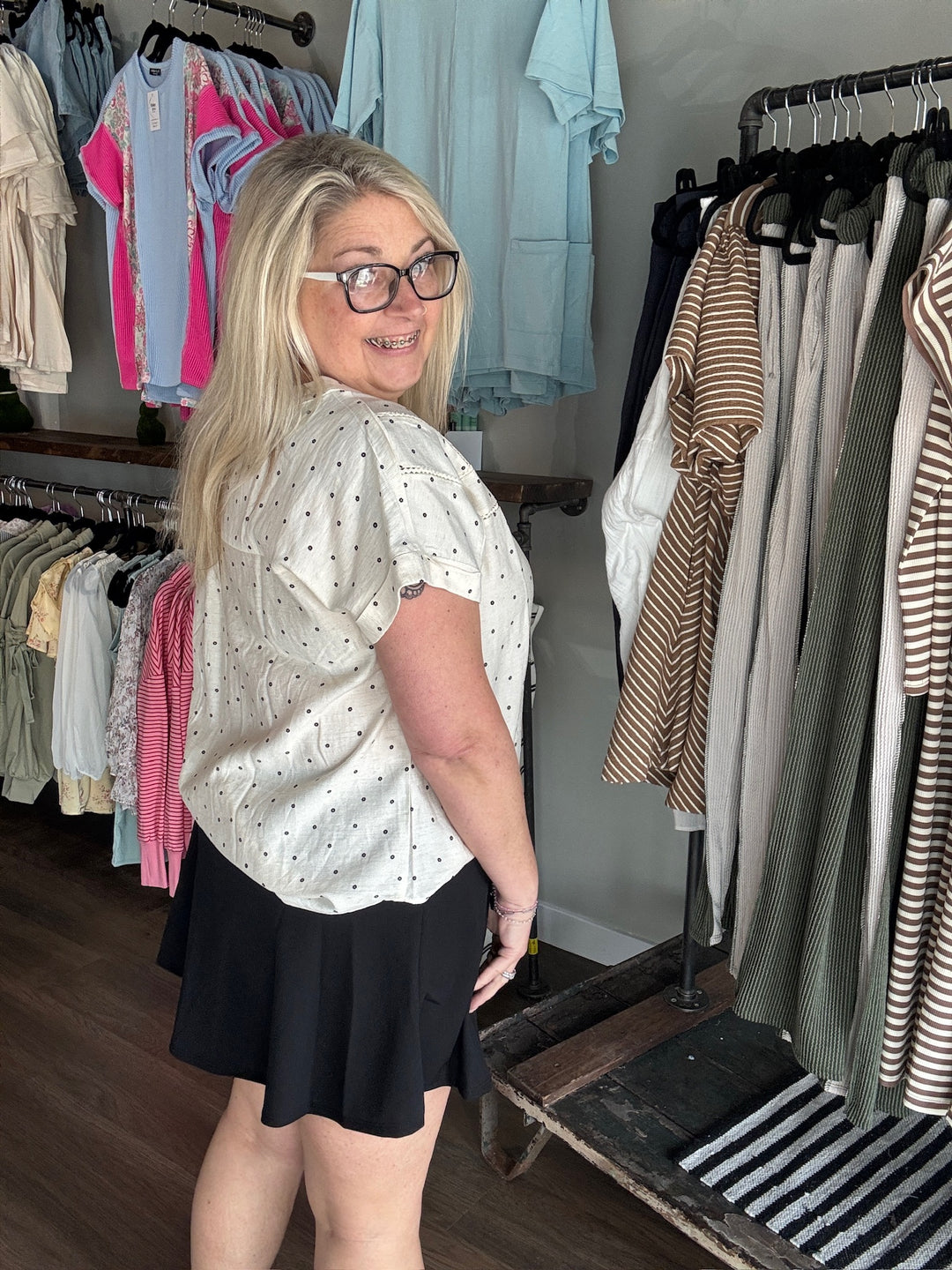 Everyday Black Flowy Skort