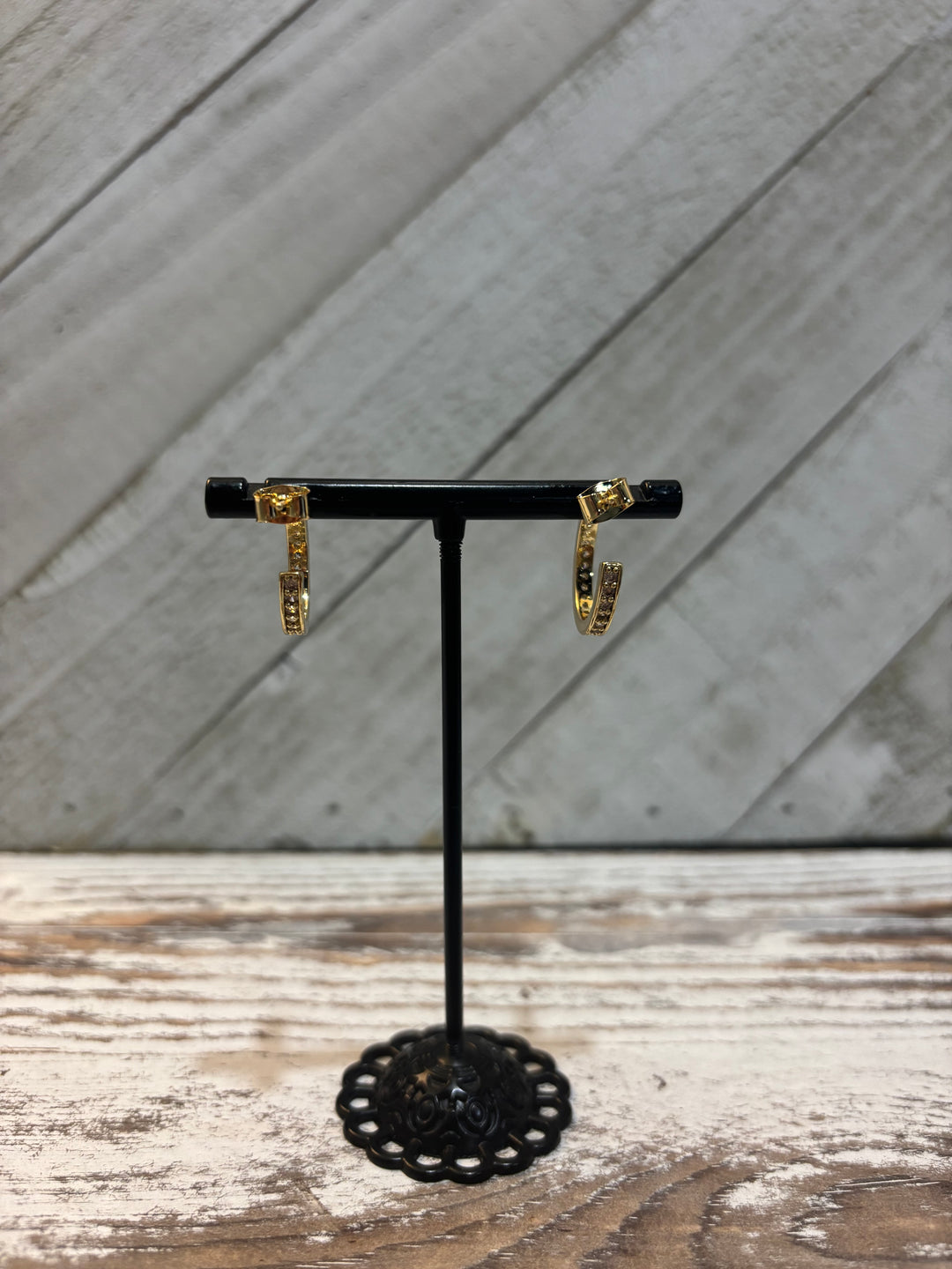 Gold Diamond Hoop Earrings