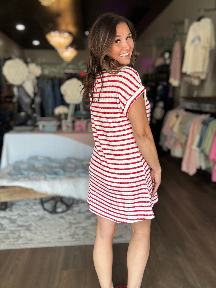 Americana Striped T Shirt Dress