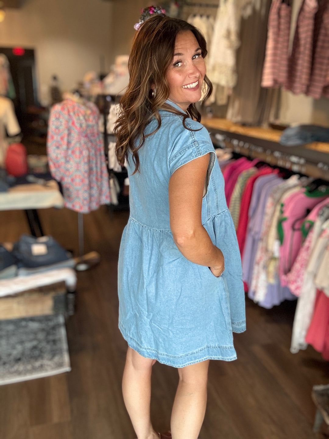 Denim Babydoll Dress
