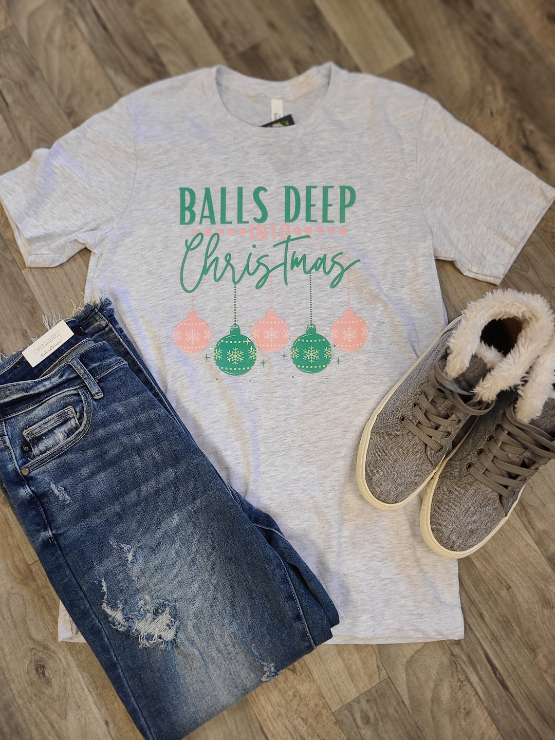 Balls Deep in Christmas Graphic Tee