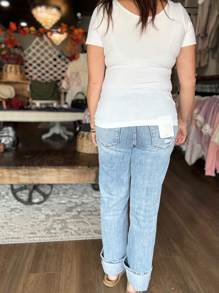 Lovervet Mid Rise Slim Wide Jeans