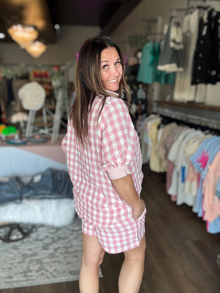 Blush Gingham Picnic Set
