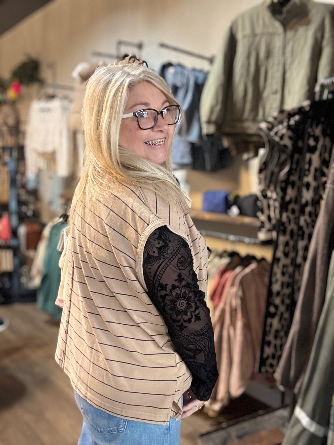 Striped Sleeveless Tee