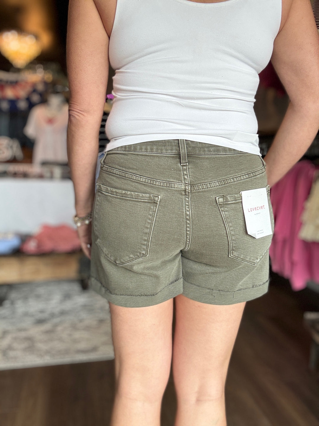 Lovervet OLIVE COLOR REGULAR SHORTS
