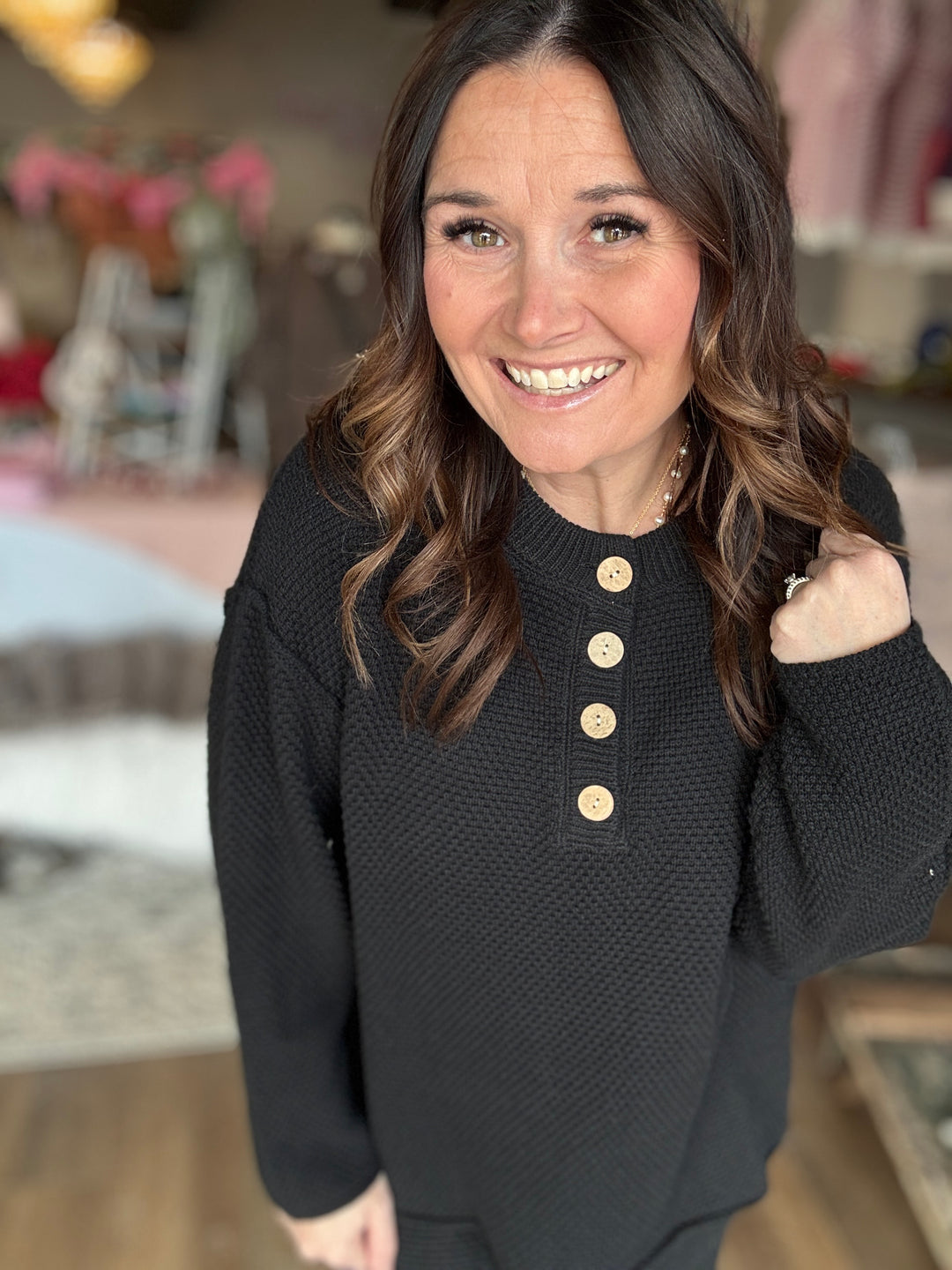 Cozy Up Black Knit Set