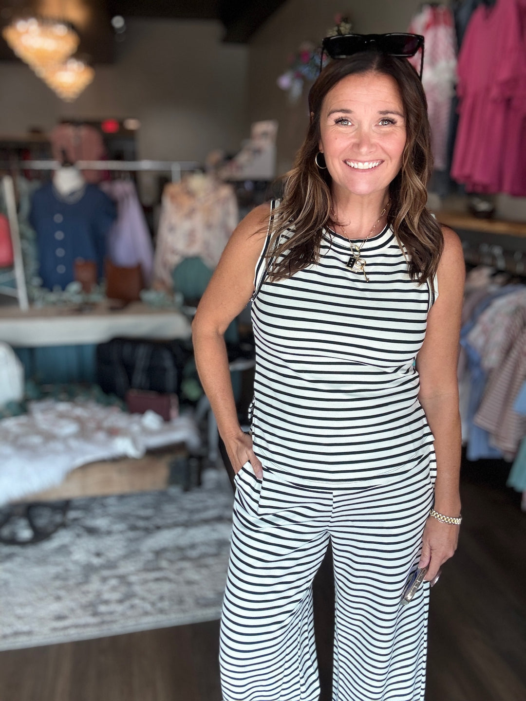 Striped Wide Leg Pant