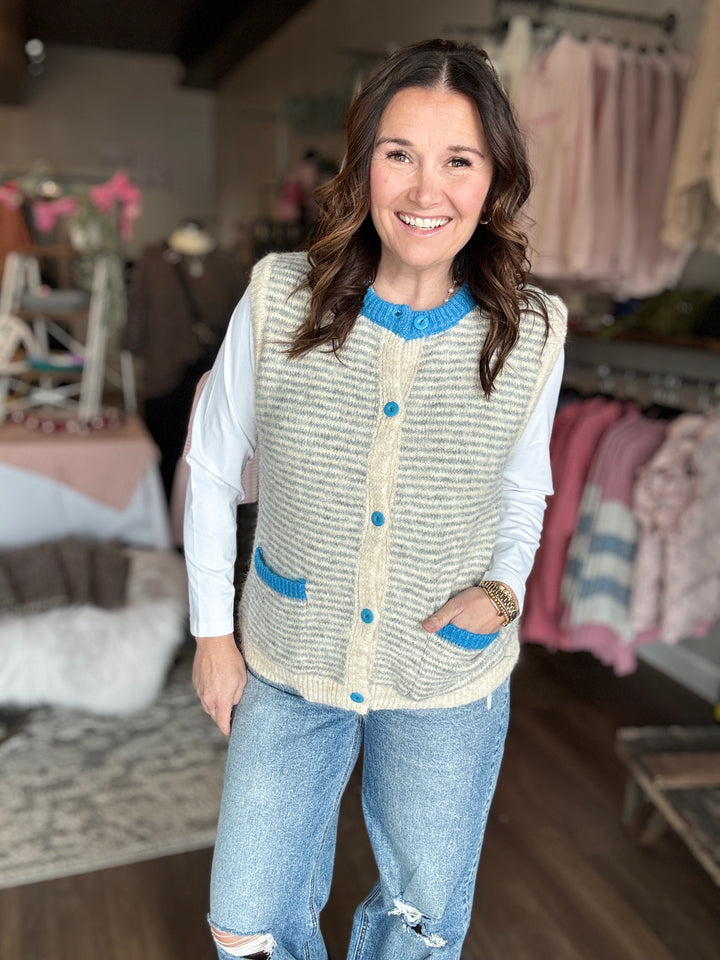 Cool Winter Striped Sweater Vest